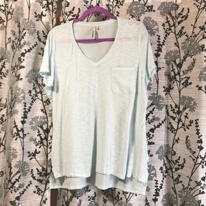 Dressy pocket t-shirt- cotton front, gauze back